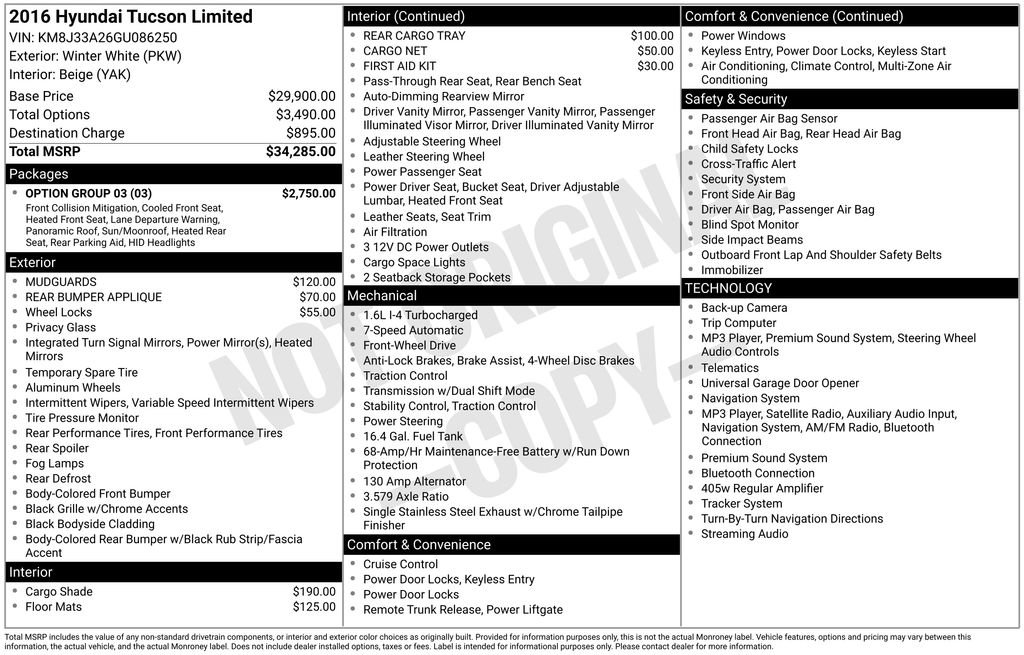 Used 2016 Hyundai Tucson Limited w/ Option Group 03 FWD image 23