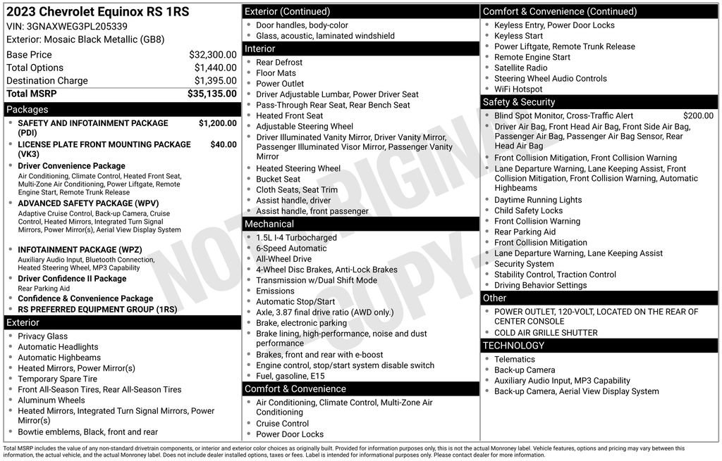 Used 2023 Chevrolet Equinox RS AWD/4WD image 7