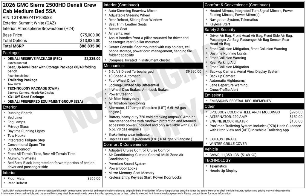 New 2026 GMC Sierra 2500 Denali w/ Denali Reserve Package image 51