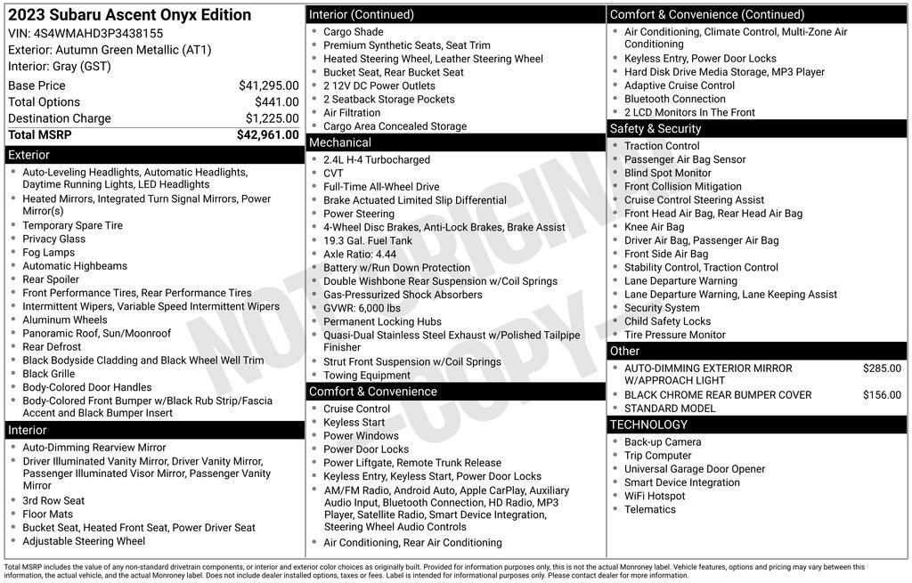 Used 2023 Subaru Ascent Onyx Edition image 19