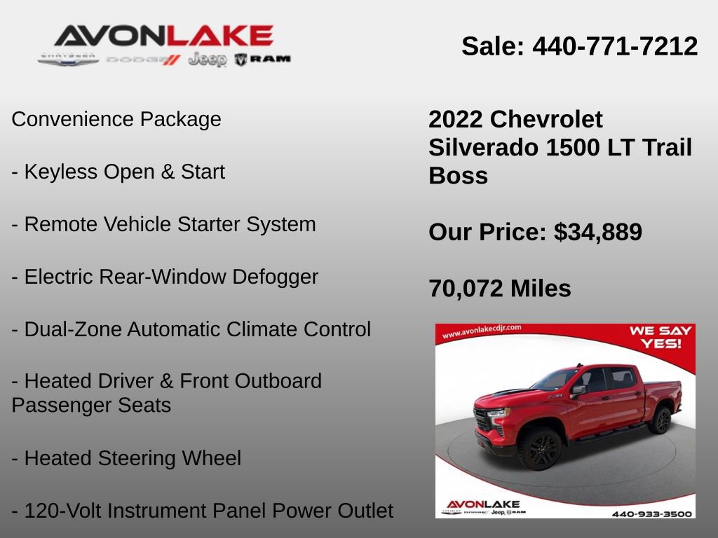 Used 2022 Chevrolet Silverado 1500 LT Trail Boss w/ Protection Package image 31