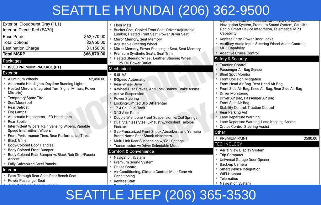 Used 2023 Lexus IS 500 RWD image 2