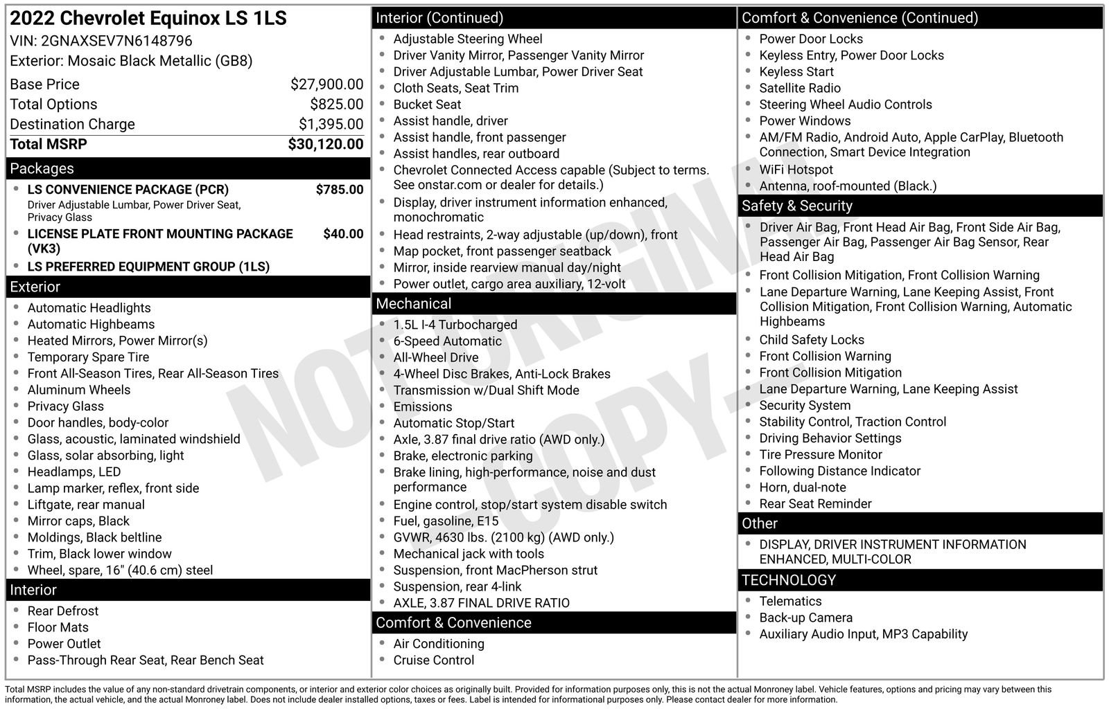 Used 2022 Chevrolet Equinox LS w/ LS Convenience Package AWD/4WD image 6