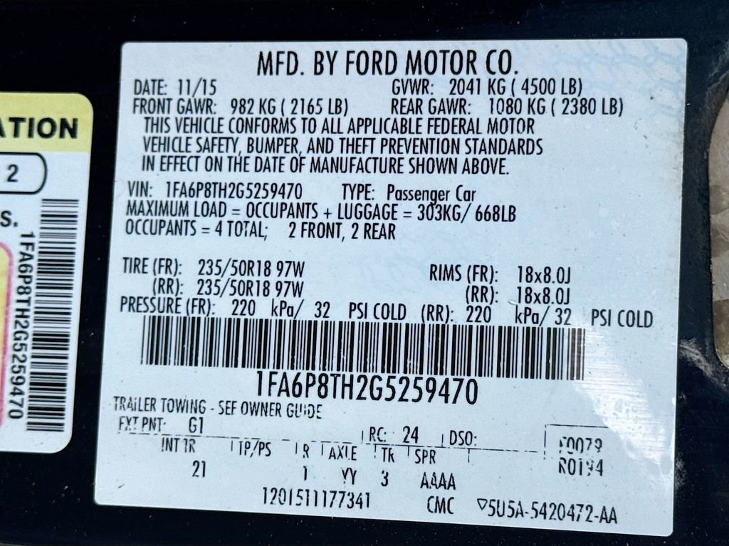 Used 2016 Ford Mustang EcoBoost w/ Enhanced Security Package image 27