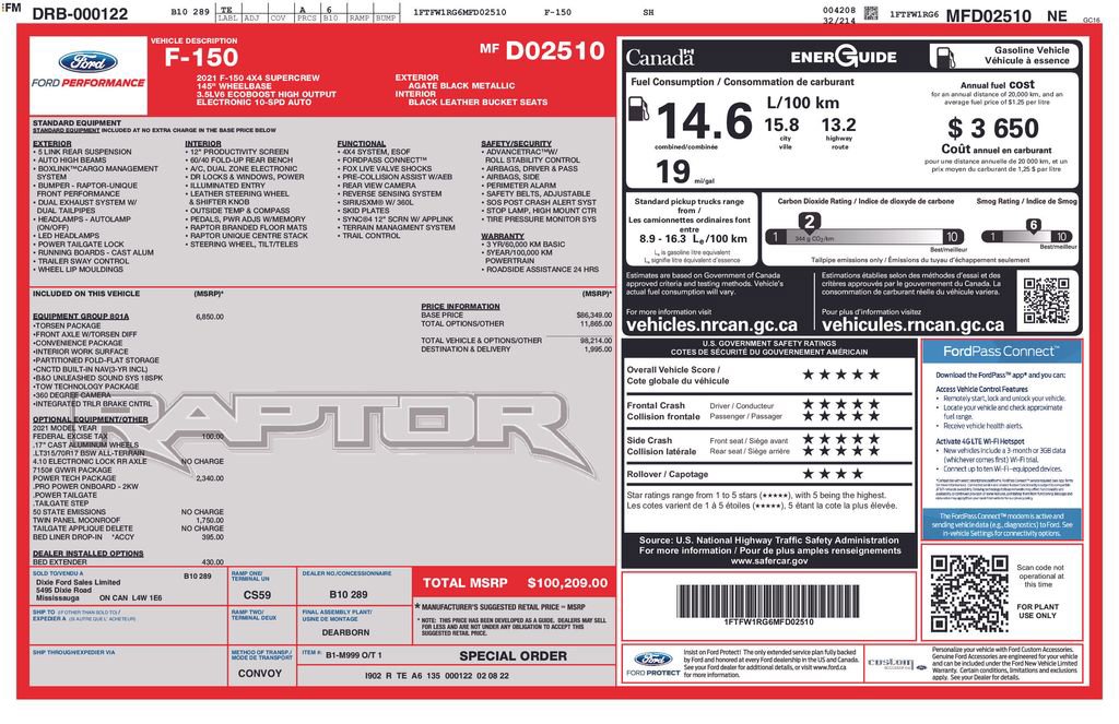 Used 2021 Ford F150 Raptor w/ Equipment Group 801A High image 38