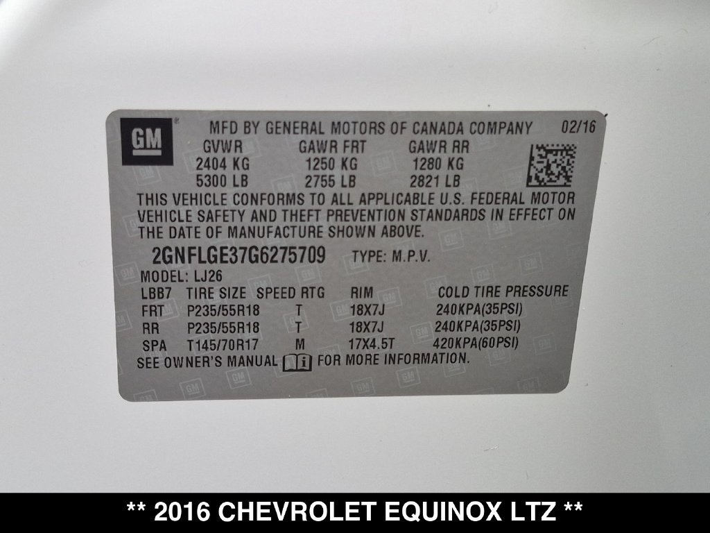 Used 2016 Chevrolet Equinox LTZ w/ Enhanced Convenience Package AWD/4WD image 35