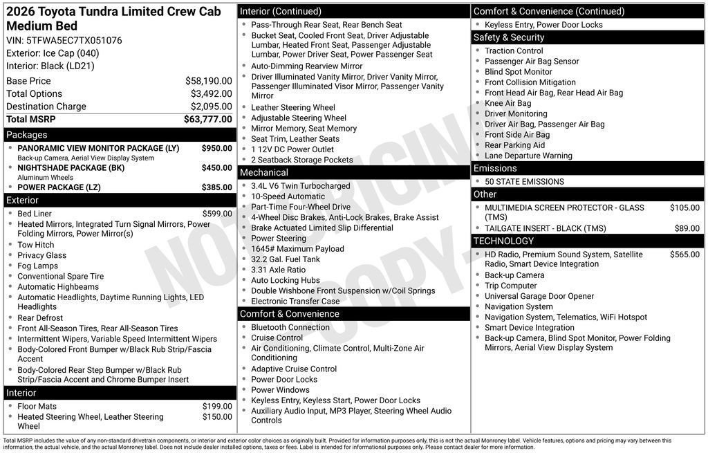 New 2026 Toyota Tundra Limited image 34