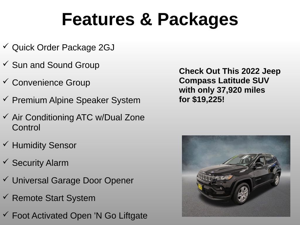 Used 2022 Jeep Compass Latitude w/ Sun and Sound Group image 4