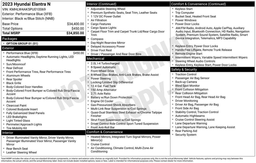 Used 2023 Hyundai Elantra N