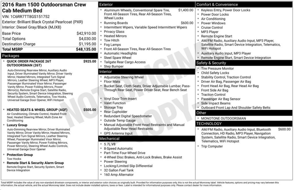 Used 2016 RAM 1500 Outdoorsman image 3
