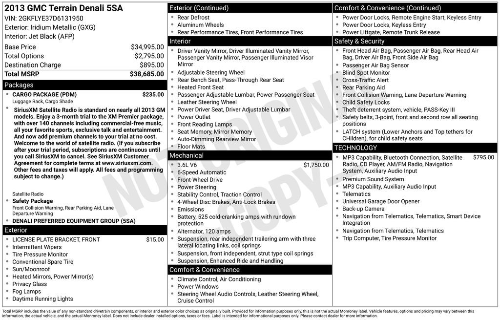 Used 2013 GMC Terrain Denali w/ Cargo Package image 14