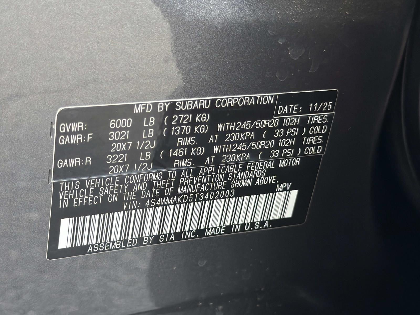 Certified 2026 Subaru Ascent Touring AWD/4WD image 36