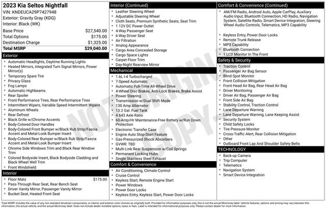 Used 2023 Kia Seltos Nightfall Edition image 15