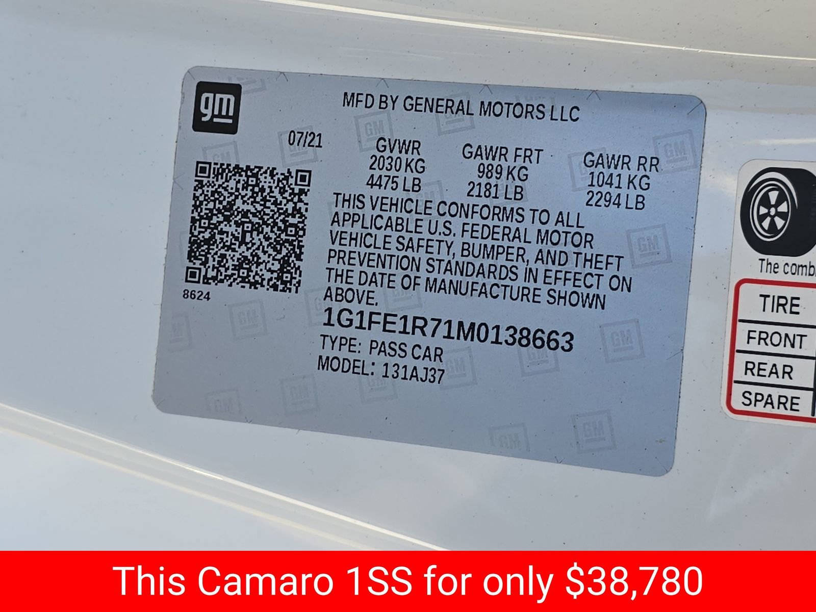 Used 2021 Chevrolet Camaro SS image 40