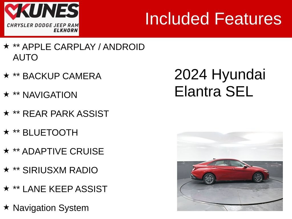 Used 2024 Hyundai Elantra SEL FWD image 2