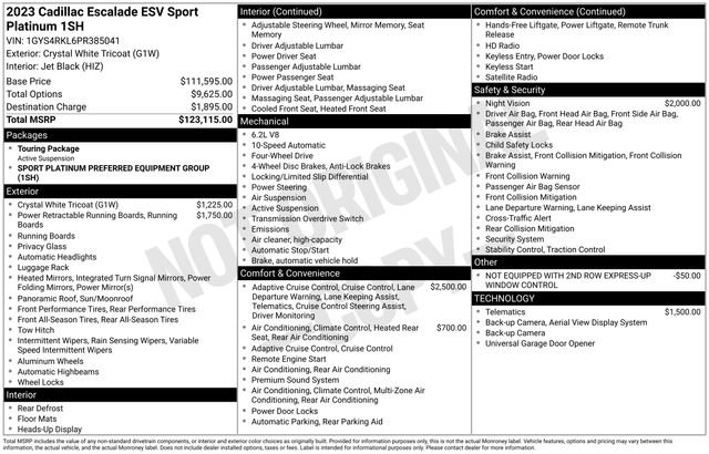 Certified 2023 Cadillac Escalade ESV Sport Platinum AWD/4WD image 7