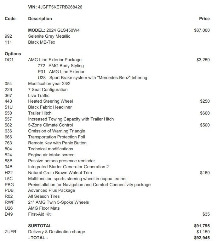 Used 2024 Mercedes-Benz GLS 450 4MATIC w/ AMG Line Exterior image 2