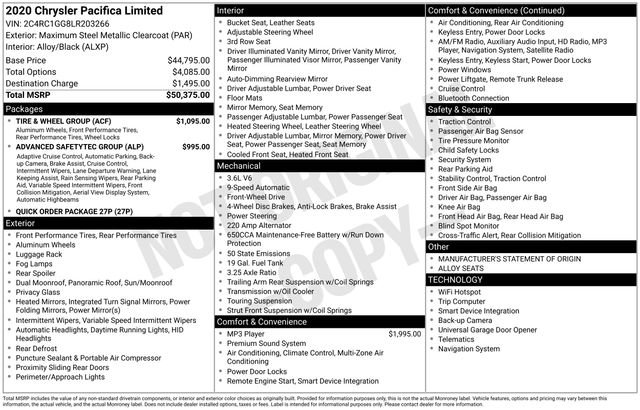 Used 2020 Chrysler Pacifica Limited w/ Tire & Wheel Group image 6