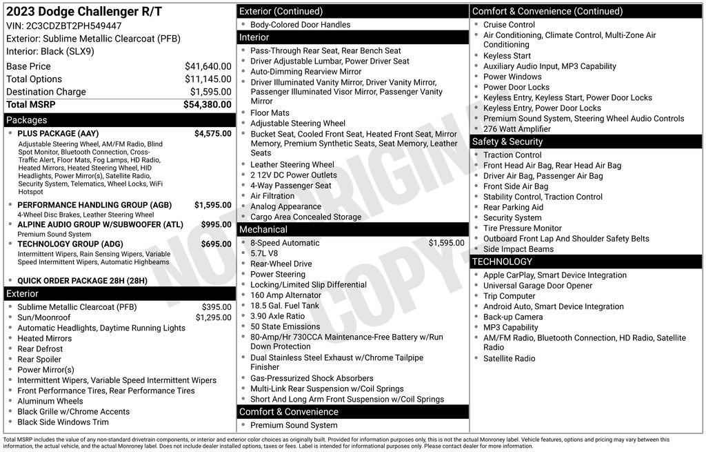 Used 2023 Dodge Challenger R/T w/ Plus Package RWD image 33