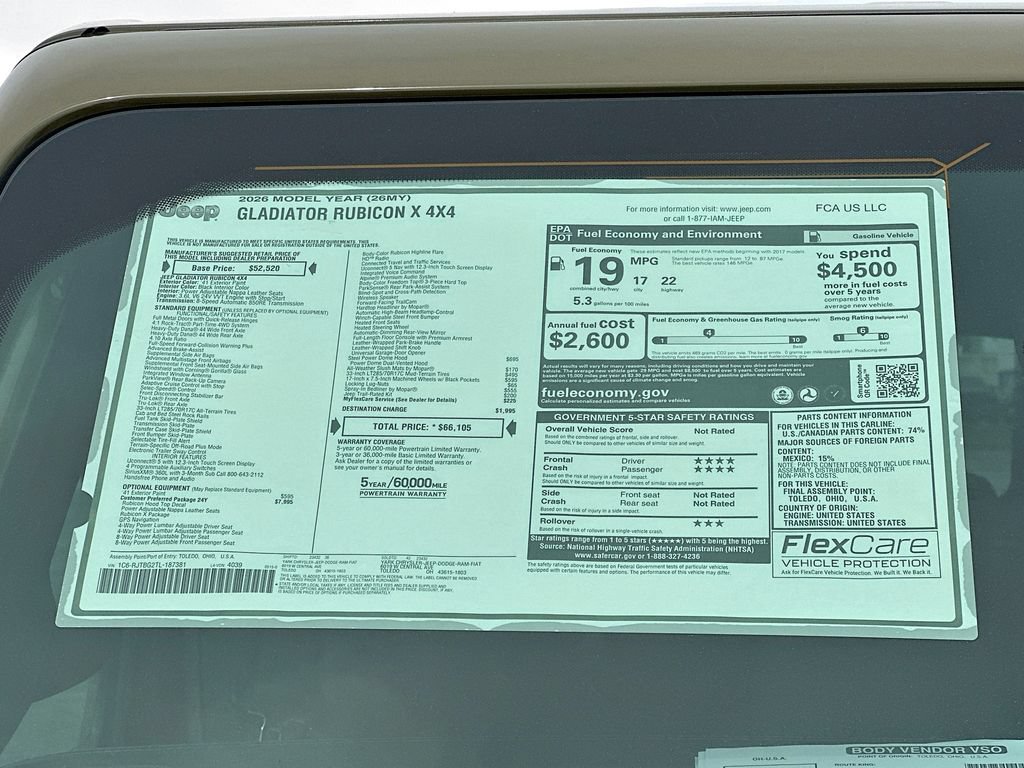 New 2026 Jeep Gladiator Rubicon AWD/4WD image 13