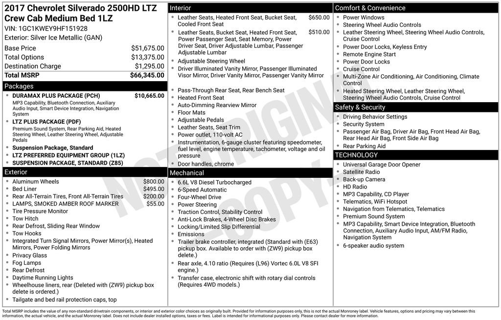 Used 2017 Chevrolet Silverado 2500 LTZ w/ Duramax Plus Package AWD/4WD image 30