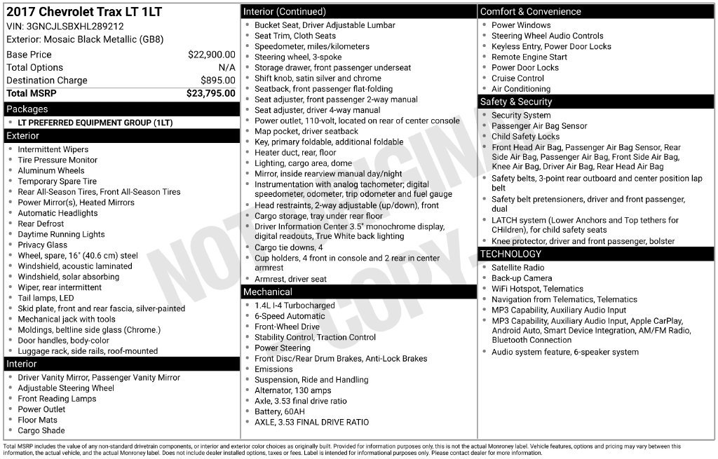 Certified 2017 Chevrolet Trax LT FWD image 48