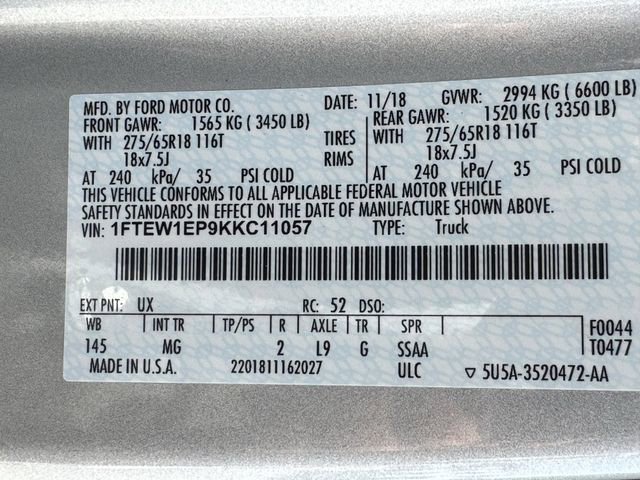 Used 2019 Ford F150 XLT w/ Equipment Group 302A Luxury AWD/4WD image 30