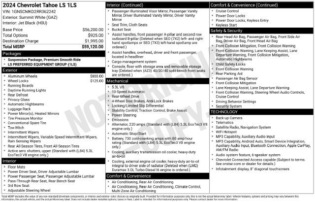Certified 2024 Chevrolet Tahoe LS RWD image 7