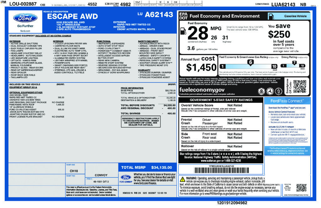 Used 2020 Ford Escape SEL AWD/4WD image 3