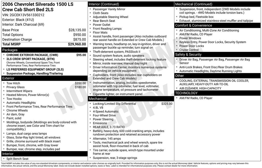 Used 2006 Chevrolet Silverado 1500 LS w/ Chrome Exterior Package AWD/4WD image 5