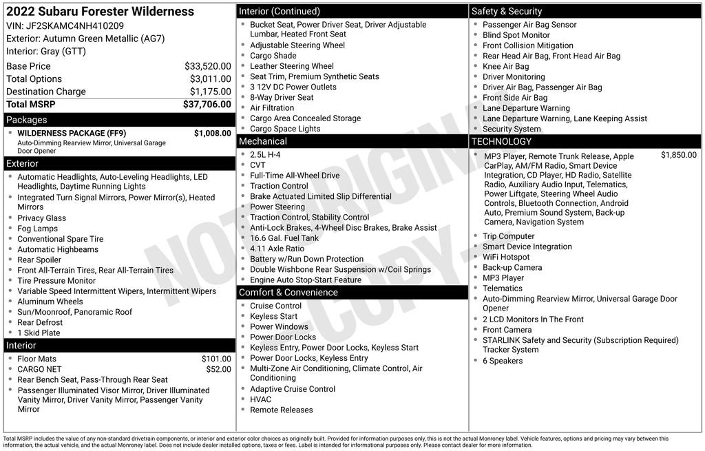 Used 2022 Subaru Forester Wilderness w/ Wilderness Package AWD/4WD image 47