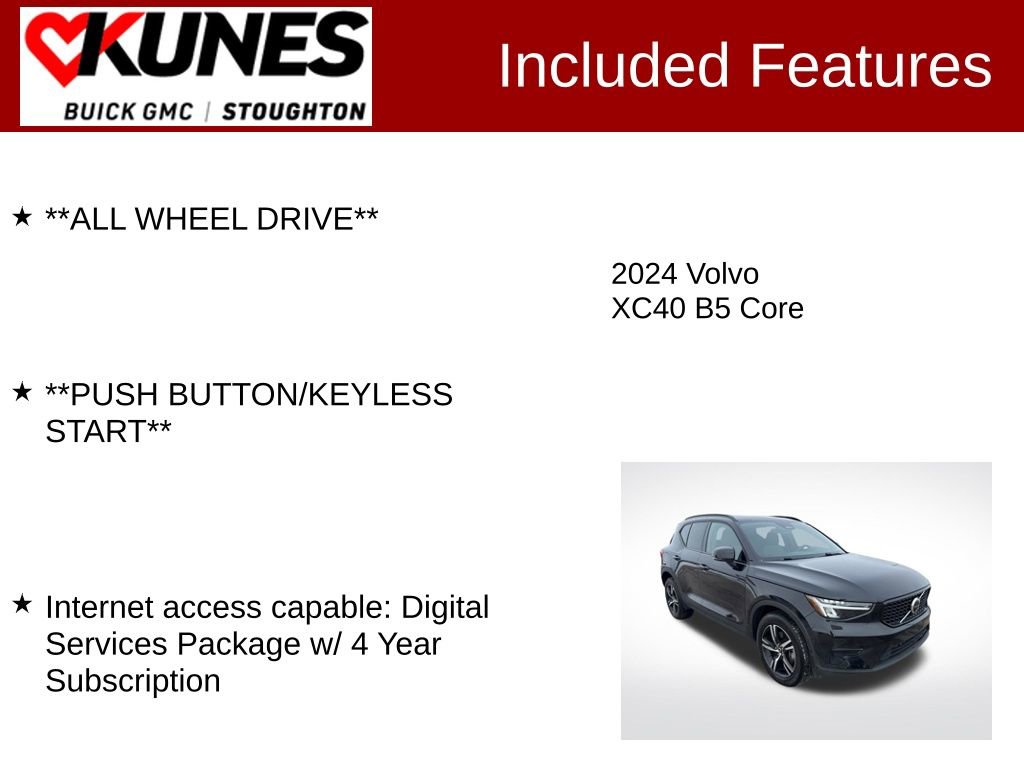 Used 2024 Volvo XC40 B5 Core image 3