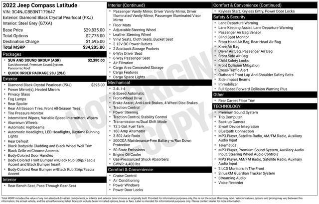 Used 2022 Jeep Compass Latitude w/ Sun and Sound Group FWD image 7