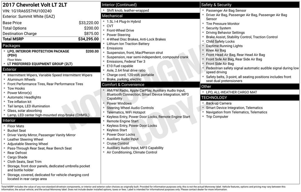 Used 2017 Chevrolet Volt LT FWD image 2