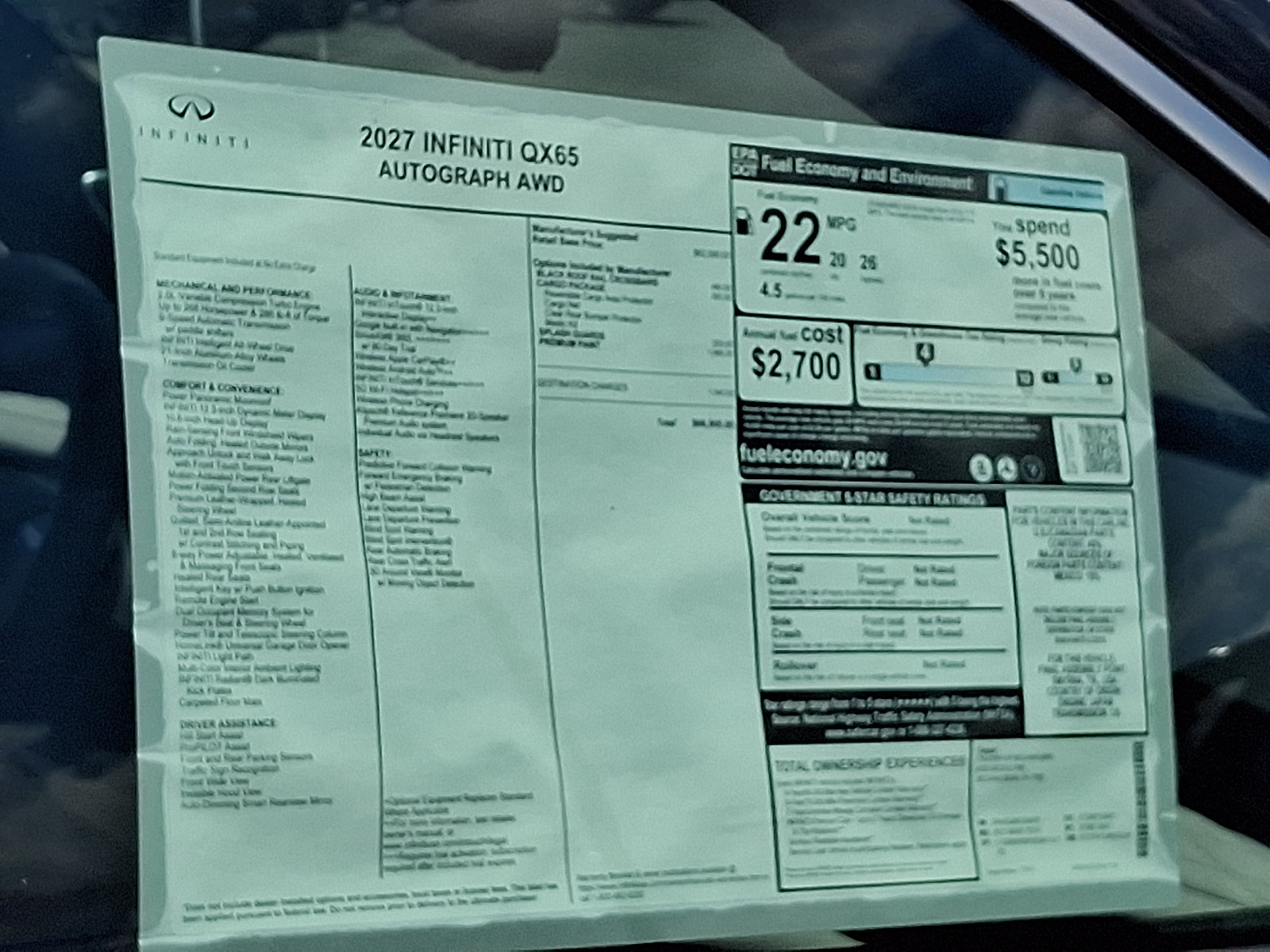 New 2027 INFINITI QX65 Autograph w/ Cargo Package AWD/4WD image 19