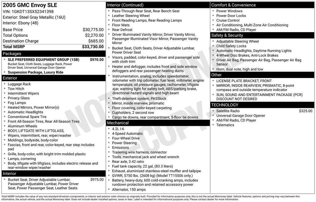 Used 2005 GMC Envoy SLE w/ Sle Preferred Equipment Group AWD/4WD image 11