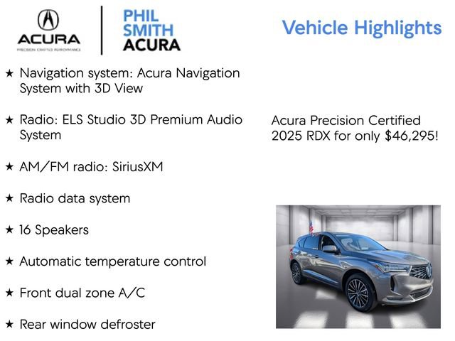 Certified 2025 Acura RDX SH-AWD w/ Advance Package image 5