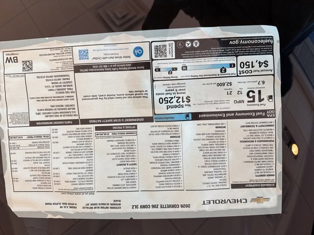 New 2026 Chevrolet Corvette Z06 w/ Stealth Interior Trim Package image 23