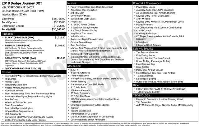Used 2018 Dodge Journey SXT w/ Blacktop Package FWD image 37