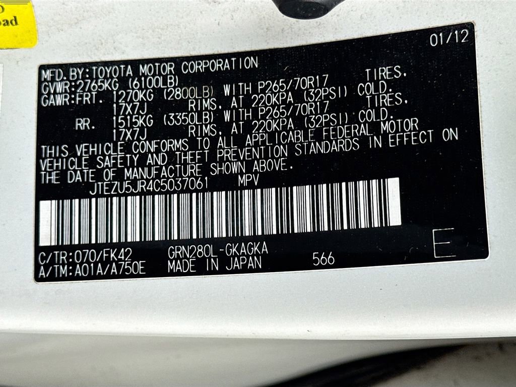Used 2012 Toyota 4Runner SR5 w/ Convenience Pkg image 39