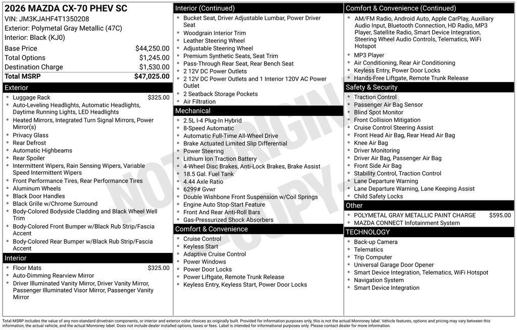 New 2026 MAZDA CX-70 SC image 7