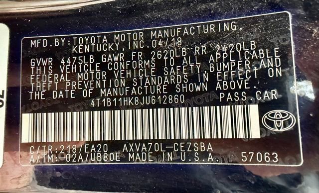 Used 2018 Toyota Camry SE w/ Audio Package FWD image 37