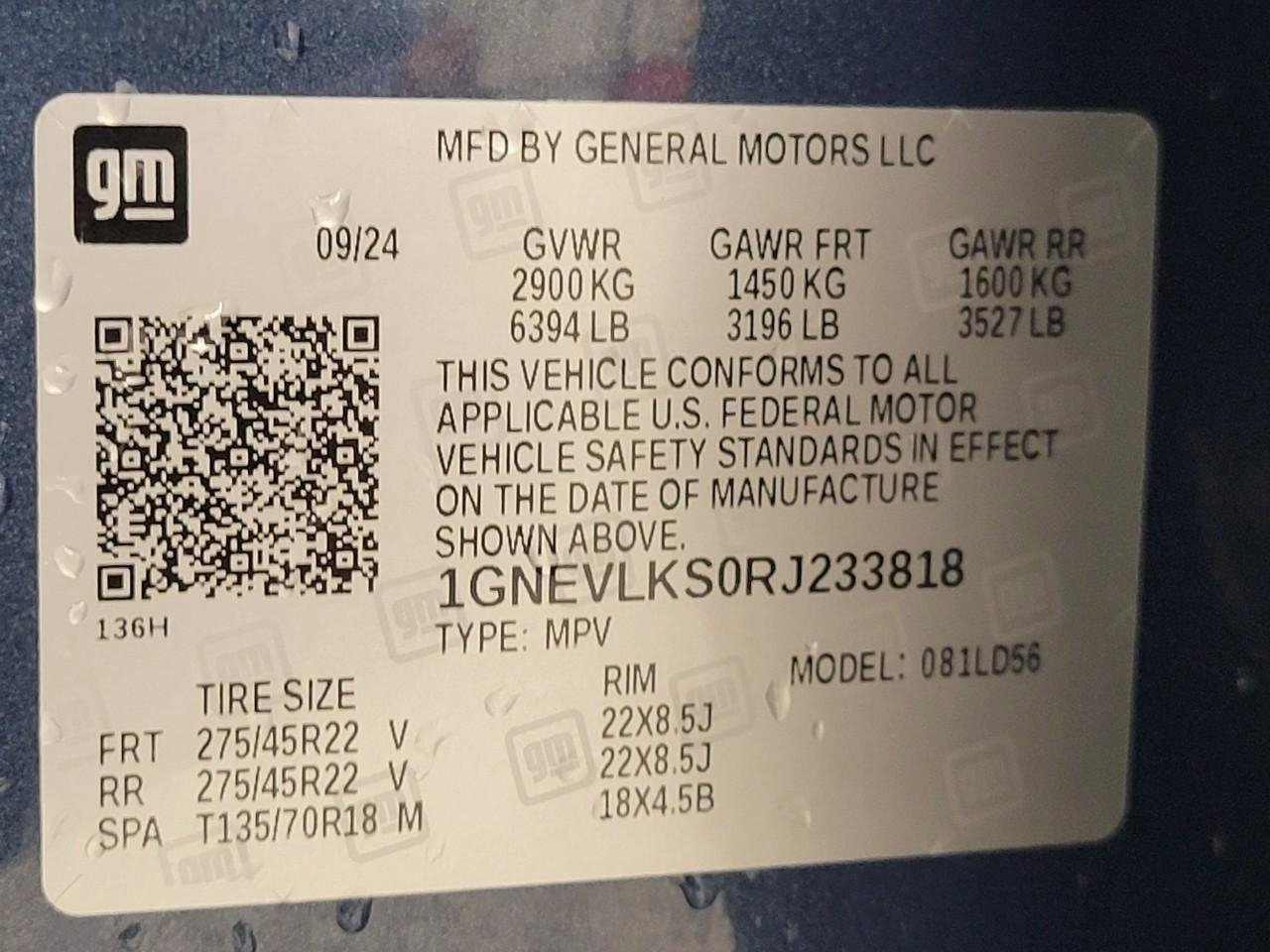 Certified 2024 Chevrolet Traverse RS w/ LPO, Floor Liner Package image 30