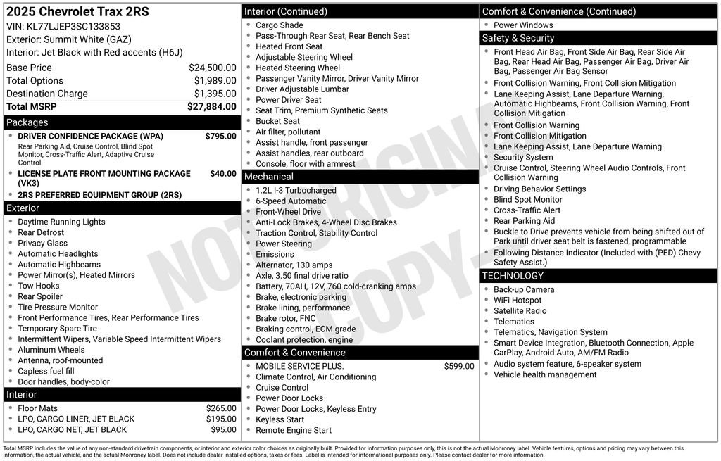 Used 2025 Chevrolet Trax RS w/ Driver Confidence Package FWD image 34