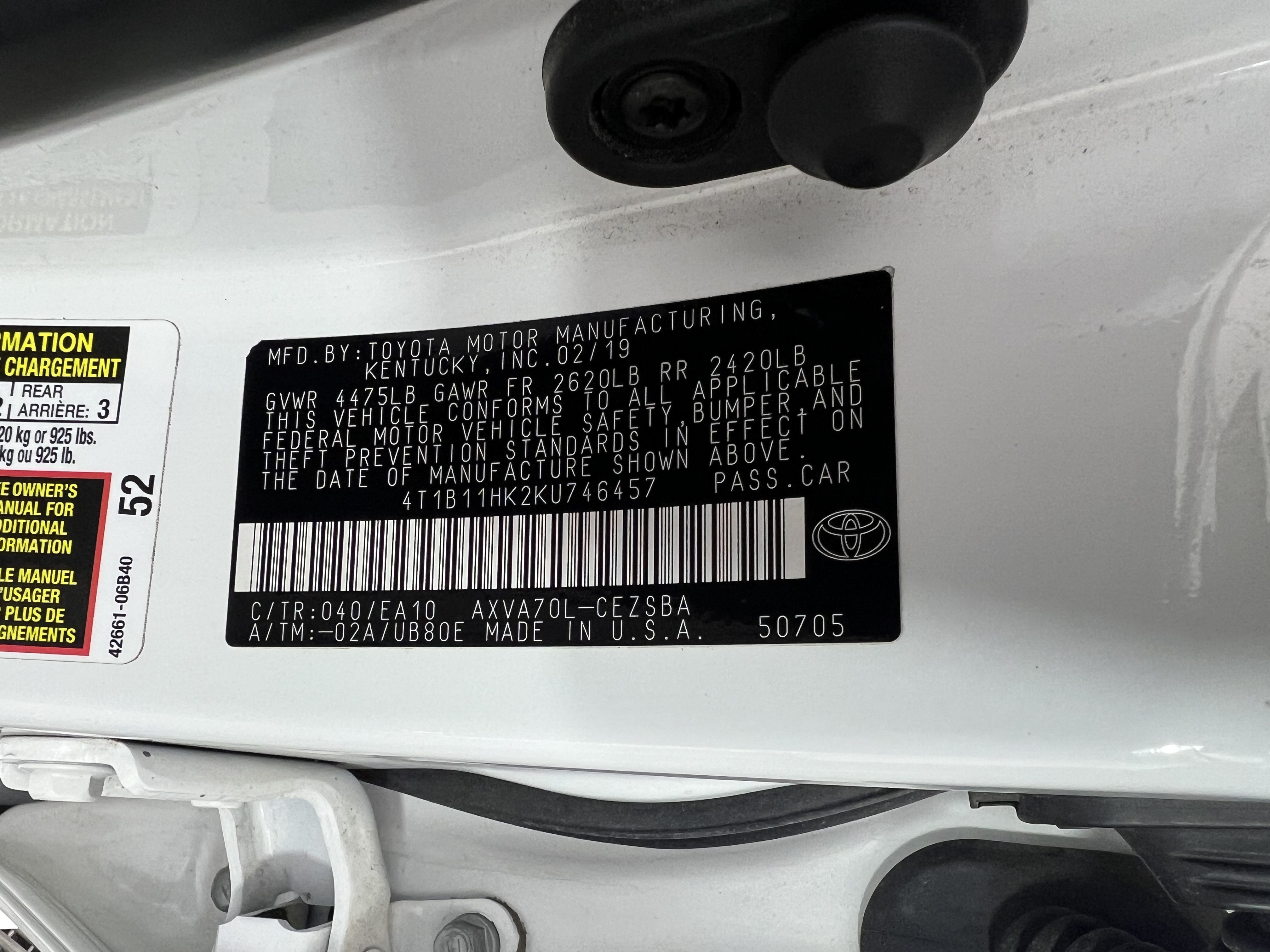 Used 2019 Toyota Camry SE FWD image 31