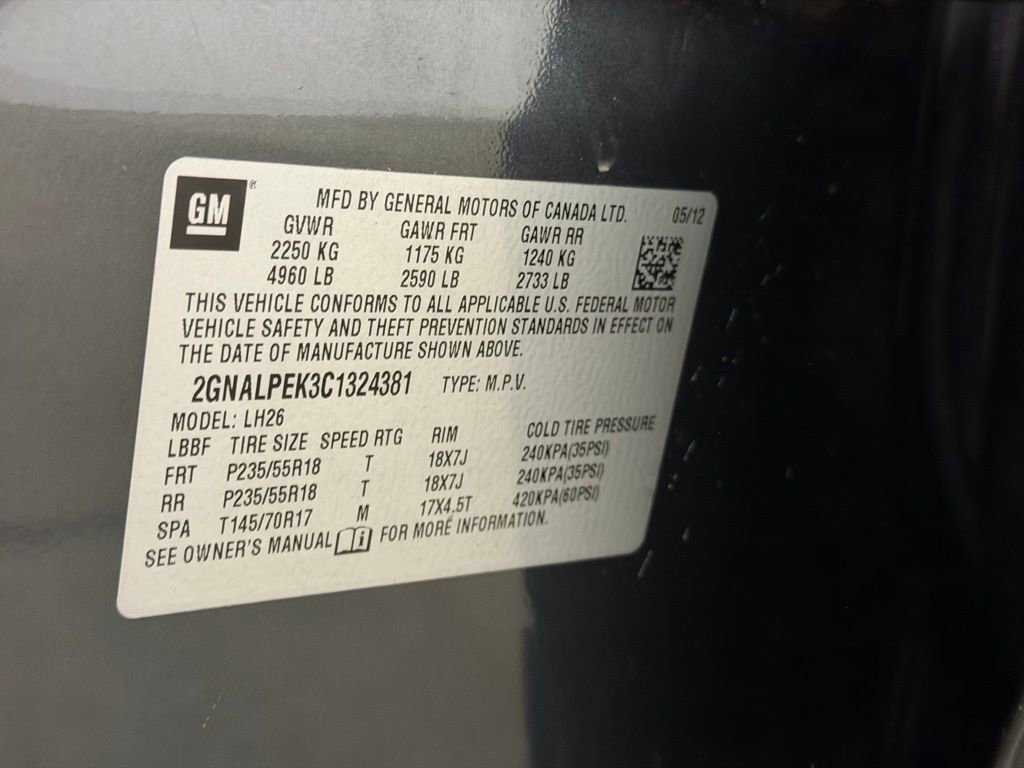 Certified 2012 Chevrolet Equinox LT w/ LPO, Protection Package FWD image 28