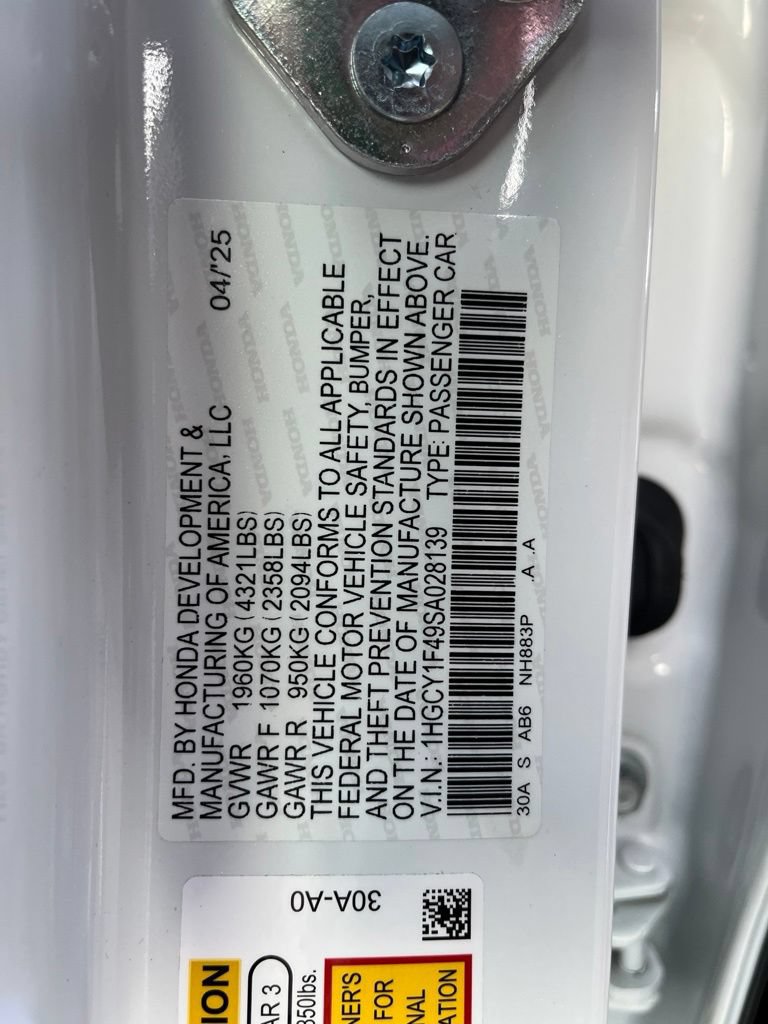 Certified 2025 Honda Accord SE image 10