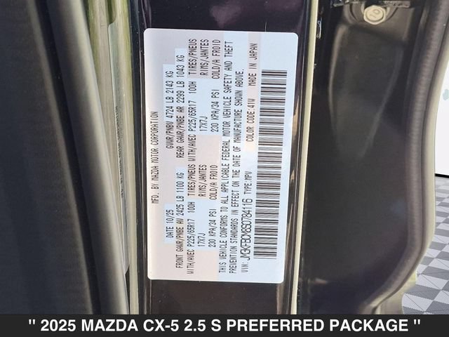 Certified 2025 MAZDA CX-5 AWD 2.5 S w/ Preferred Package image 38