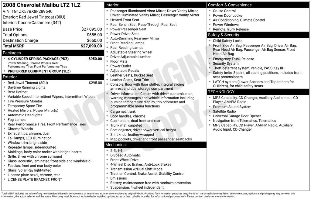 Used 2008 Chevrolet Malibu LTZ FWD image 24