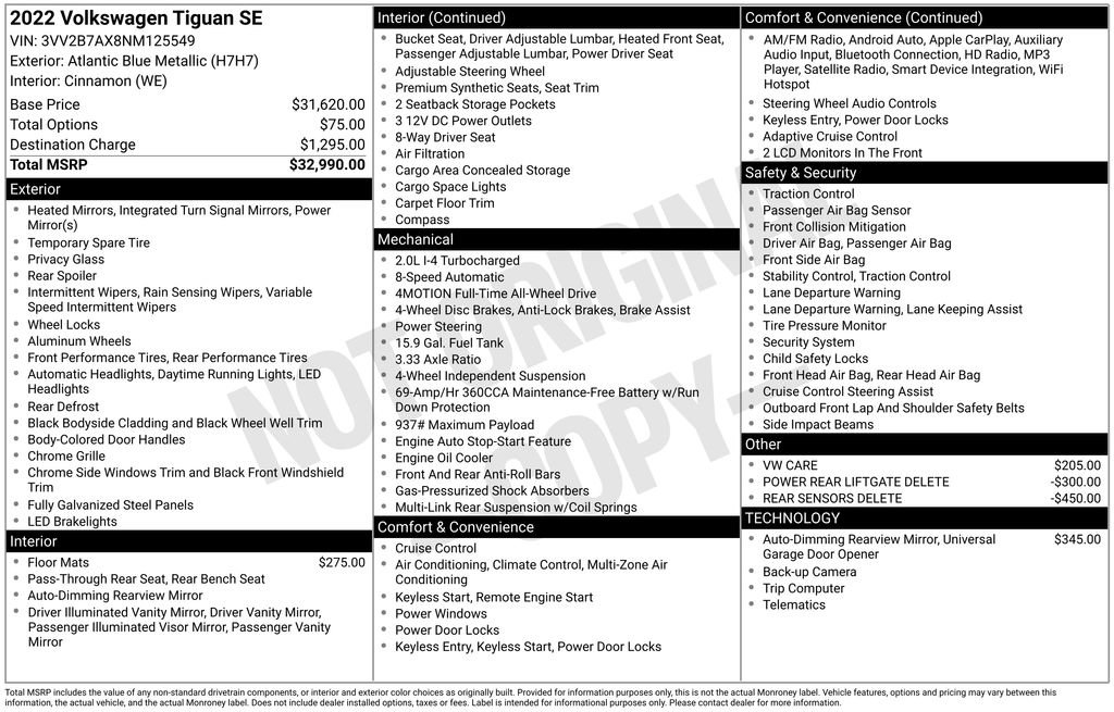 Used 2022 Volkswagen Tiguan SE image 15